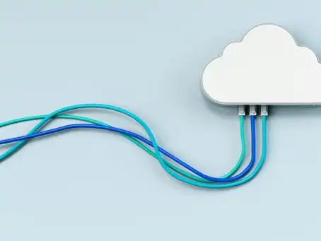 Colorful Ethernet cables connected to cloud illustration